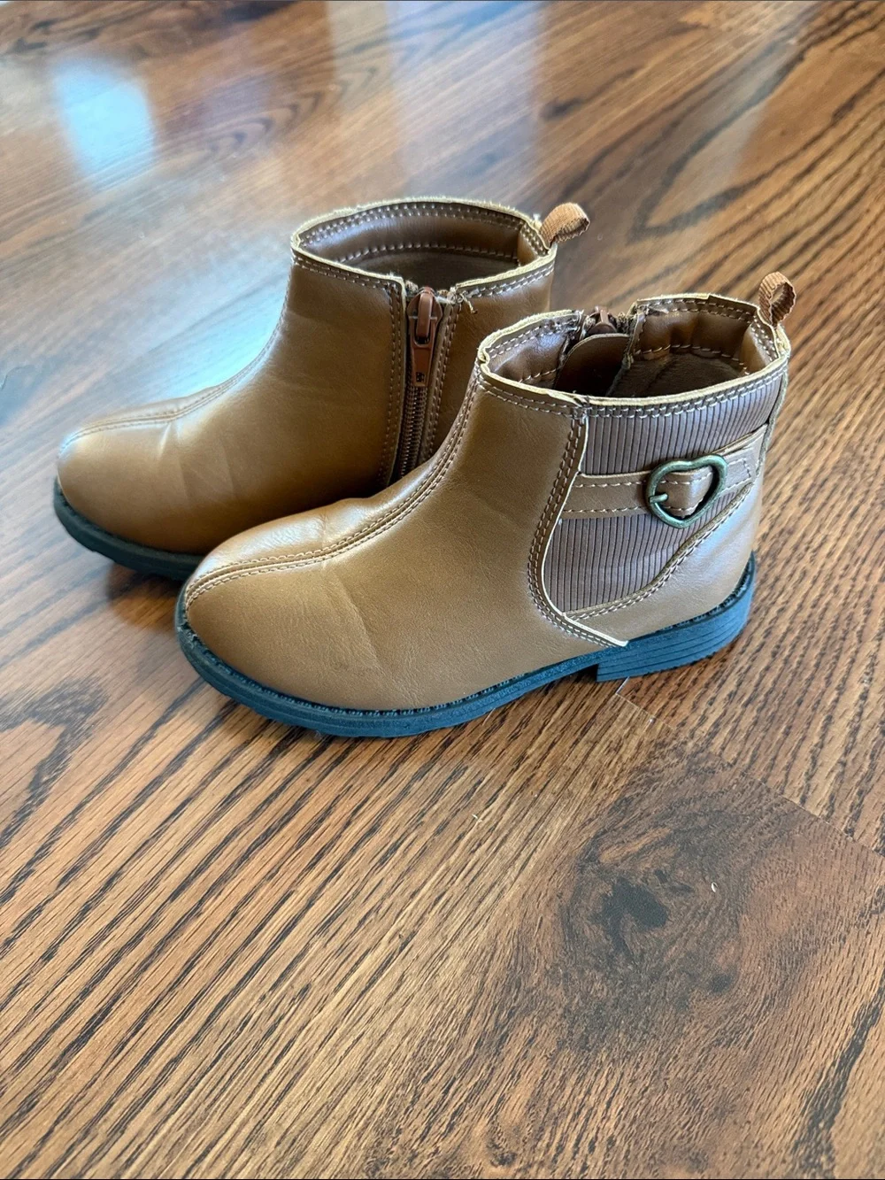Carter's Little Girls Brown Ankle Boots with Heart Buckle